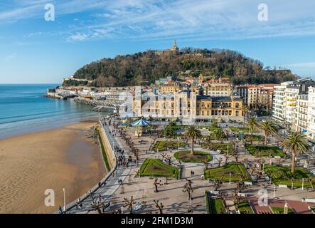 Luftbild San Sebastian in Spanien Stockfoto