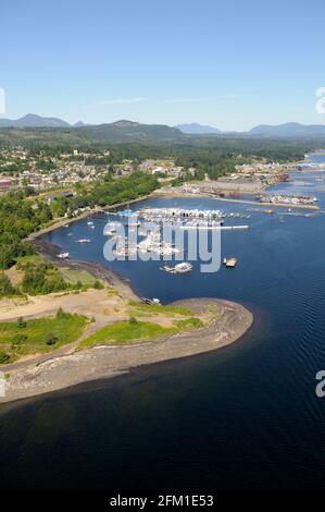 Luftaufnahme von Slack Point und Ladysmith Harbour, Vancouver Island, British Columbia, Kanada. Stockfoto