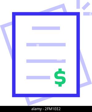 Farbe Rechnung Rechnung dünne Linie Logo Stock Vektor