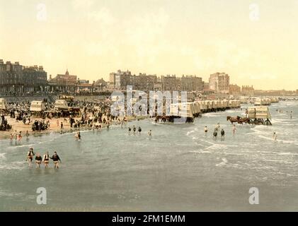 Margate Ladies Bade Beach, Kent um 1890-1900 Stockfoto