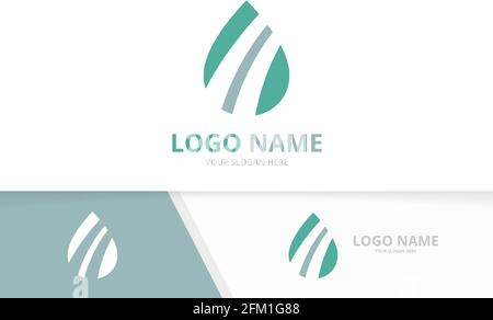 Vector aqua-Logo-Kombination. Einzigartige Design-Vorlage mit Wassertropfen-Logo. Stock Vektor