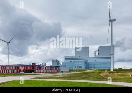 Kraftwerk im Eemshaven in den Niederlanden Stockfoto