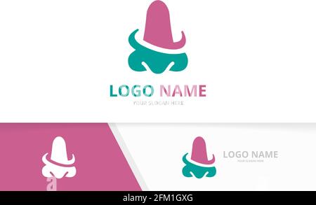 Vector Nasenlogo für HNO-Klinik. Design-Vorlage für das Logo der HNO-Klinik. Stock Vektor