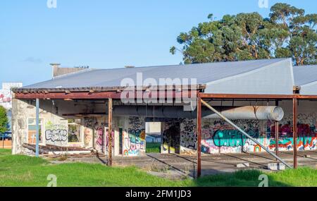 Graffiti auf einem verlassenen Pavillon in Albany Western Australia Stockfoto