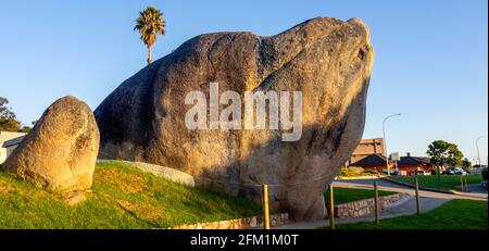 Dog Rock ein Granitfelsen, der dem Kopf eines Hundes ähnelt und sich an der Middleton Road in Albany Western Australia befindet Stockfoto