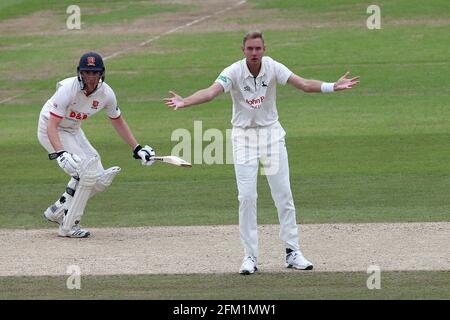 Frustration für Stuart Broad aus Nottinghamshire während des CCC von Nottinghamshire gegen Essex CCC, Specsavers County Championship Division 1 Cricket in Trent Br Stockfoto