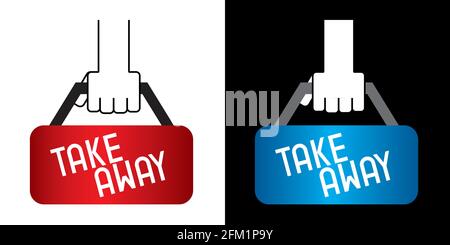 Take Away Bag Zeichnung - Vektor-Illustration Stock Vektor