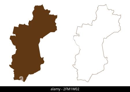 Vechta-Kreis (Bundesrepublik Deutschland, Landkreis, Bundesland Niedersachsen) Kartenvektordarstellung, Scribble-Skizze Vechta-Karte Stock Vektor