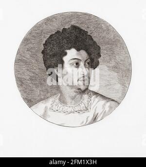 Alexandre Dumas fils, or the younger, 1824 - 1895. Französischer Autor und Dramatiker, bekannt durch seinen Romantikroman die Kameliendame, der in die Oper La Traviata von Giuseppte Verdi adaptiert wurde. Er war der Sohn von Alexander Dumas der drei Musketiere Ruhm. Nach einer Arbeit von Felix Bracquemond aus dem Leben, als Dumas etwa 25 Jahre alt war. Stockfoto