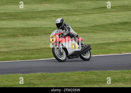 Phil Read an Bord der MV Agusta 500-3 im Cadwell Park International Classic im Juli 2015 Stockfoto