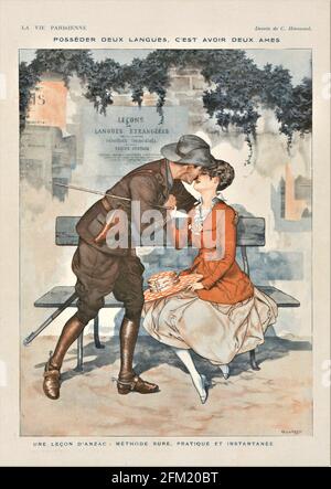 1910er Jahre Frankreich La Vie Parisienne Magazin Platte Stockfoto