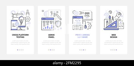Web-Entwicklung - moderne Linie Design Stil Web-Banner Stock Vektor