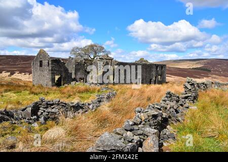 Raistrick Greave, Ruined Farmhouse, Heptonstall Moor, Pennines, West Yorkshire Stockfoto