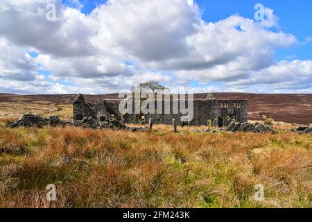 Raistrick Greave, Ruined Farmhouse, Heptonstall Moor, Pennines, West Yorkshire Stockfoto