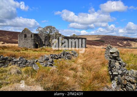 Raistrick Greave, Ruined Farmhouse, Heptonstall Moor, Pennines, West Yorkshire Stockfoto