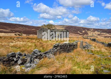 Raistrick Greave, Ruined Farmhouse, Heptonstall Moor, Pennines, West Yorkshire Stockfoto