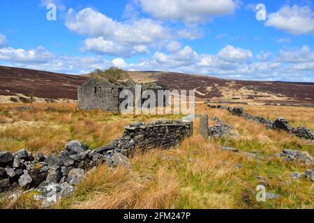 Raistrick Greave, Ruined Farmhouse, Heptonstall Moor, Pennines, West Yorkshire Stockfoto