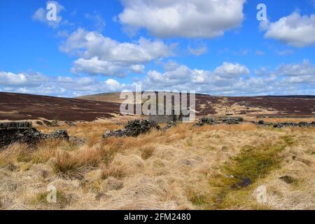 Raistrick Greave, Ruined Farmhouse, Heptonstall Moor, Pennines, West Yorkshire Stockfoto