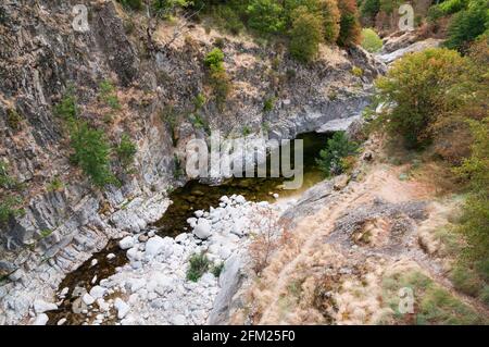 Bach in der Nähe von Col de l'Escrinet, Ardèche (07), Auvergne-Rhone-Alpes, Frankreich Stockfoto