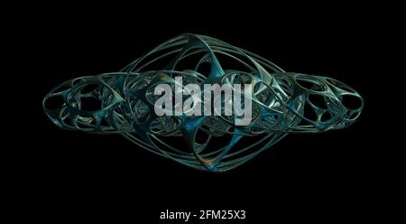 Sci-Fi Industrieelement Isoliert Auf Schwarzem Hintergrund Stockfoto