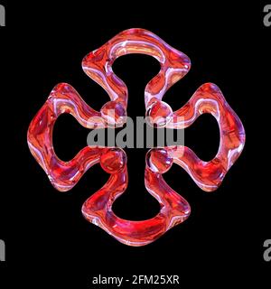 Kreuzförmige Verzierung Aus Fused Glass Stockfoto