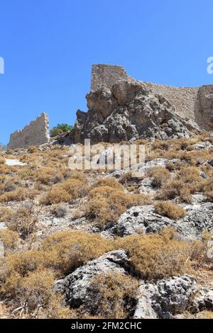 Schloss des Heiligen Johannes in Archangelos Dorf, Rhodos, Griechenland Stockfoto