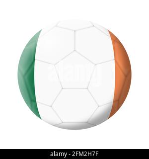 Republik IrlandFußball Fußball 3d-Illustration isoliert auf Weiß mit Beschneidungspfad Stockfoto