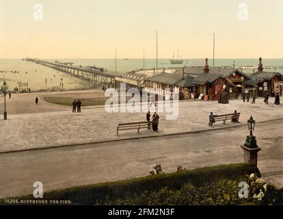 Southport Sea Front, Merseyside, um 1890-1900 Stockfoto