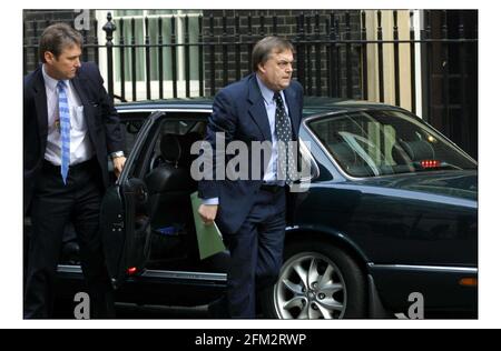 Kriegskabinett arrivin und verlassen Downing st.John Prescott pic David Sandison 28/3/2003 Stockfoto