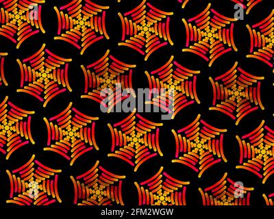 Abstrakt bunte Hexagon quadratisch geometrische nahtlose Muster symmetrische Kaleidoskop Mode, Design wiederholen Stockfoto