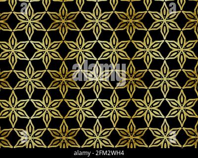 Abstrakt bunte Hexagon quadratisch geometrische nahtlose Muster symmetrische Kaleidoskop Mode, wiederholendes Design. Stockfoto