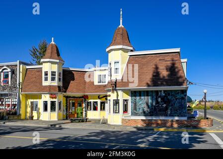 Geschäfte, Chemainus, British Columbia, Kanada Stockfoto