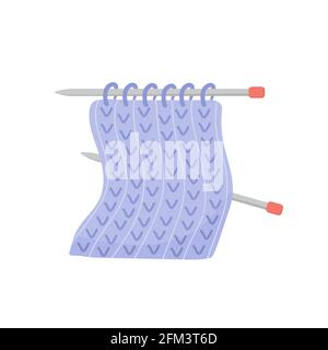 Stricken mit Nadeln. Niedliche handgezeichnete Schneiderelemente. Vektor-Illustration im flachen Cartoon-Stil Stock Vektor