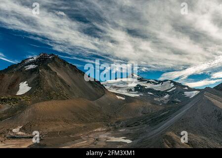 North Sister, Middle Sister, Collier Glacier, Three Sisters Wilderness, Willamette-Deschutes National Forest, Oregon Stockfoto