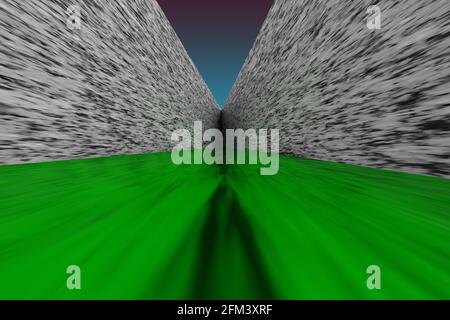 Ein abstraktes 3d-Hintergrundbild mit Perspektive. Stockfoto