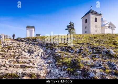Svaty kopecek, Mikulov, Jizni Morava, Ceska republika / der Holly-Hügel, Mikulov-Stadt, Südmähren, Tschechische republik Stockfoto