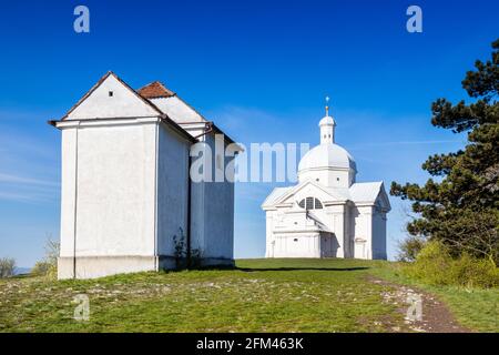 Svaty kopecek, Mikulov, Jizni Morava, Ceska republika / der Holly-Hügel, Mikulov-Stadt, Südmähren, Tschechische republik Stockfoto