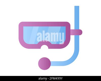 Schnorcheltauchtauchbrille mit isoliertem Symbol und glattem Stil vektorgrafik Stockfoto