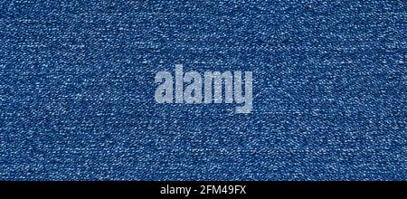 Blue Jeans Makro Textur Hintergrund. Banner, Panorama Stockfoto