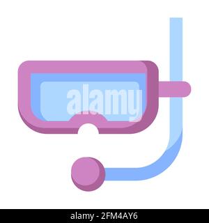Schnorcheltauchtauchbrille, einzelne isolierte Ikone mit flachem Design vektorgrafik Stockfoto