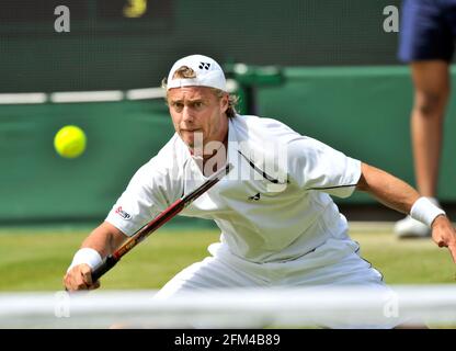 WIMBLEDON 2009 4th TAGE. JUAN MARTIN DEL POTRO V LLEYTON HEWITT. 25/6/09. BILD DAVID ASHDOWN Stockfoto