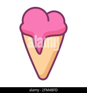 Eiscreme kalt einzelne isolierte Ikone mit gefüllter Linie Stil vektorgrafik Stockfoto