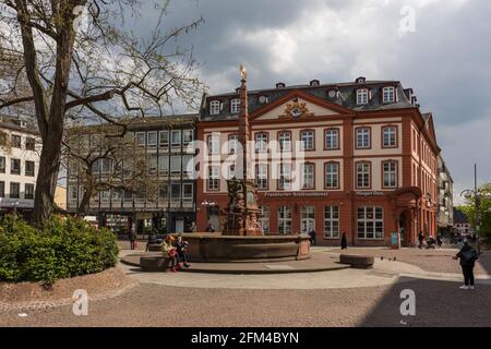 Liebfrauenberg Platz in der historischen Altstadt von Frankfurt am Main, Deutschland Stockfoto