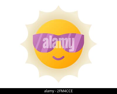 Sonnige Sonne Sommer warme einzelne isoliert Ikone mit glattem Stil vektorgrafik Stockfoto