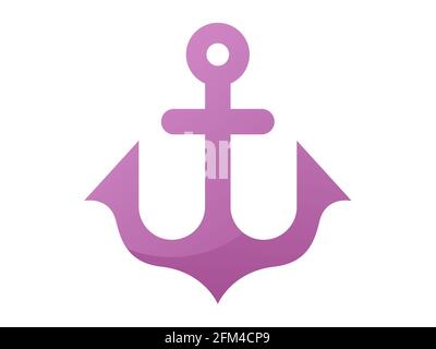 Anchor Schiff Boot Hafen einzelne isolierte Ikone mit glattem Stil vektorgrafik Stockfoto