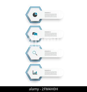 Vektorgrafik Infografiken 4 Optionen. Vorlage für Broschüre, Business, Webdesign Stock Vektor