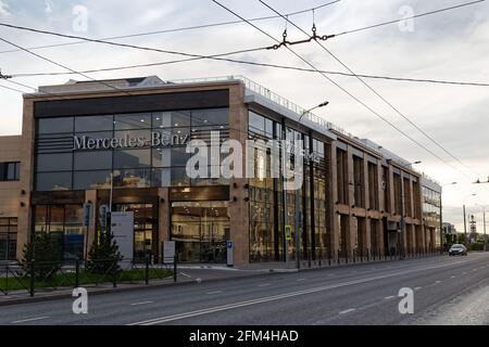 Kazan, Russland - 10. Juni 2018: Bau des Mercedes-Benz und AMG Kfz-Verkaufs- und Servicezentrums Stockfoto