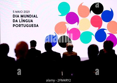 Lissabon, Portugal. Mai 2021. Am 5. Mai 2021 wird im Centro Cultural de Belem in Lissabon, Portugal, eine Zeremonie anlässlich des Welttages der portugiesischen Sprache gefeiert. Quelle: Pedro Fiuza/Xinhua/Alamy Live News Stockfoto