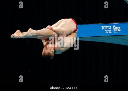 Tokio, Japan. Mai 2021. KEINE VERKÄUFE IN JAPAN! Timo BARTHEL (GER), Action, Männer-Plattformfinale mit 10 m, Männer-Hochtauchspringen mit 10 m, Hochtauchen/Tauchen FINA World Cup am 1. Mai 2021 in Tokio/Japan. KEINE VERKÄUFE IN JAPAN! Credit: dpa picture Alliance/Alamy Live News Stockfoto