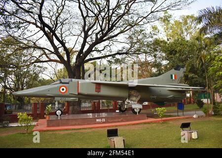 Mikoyan-Gurevich MiG-23-Flugzeug beim National war Memorial Southern Command Pune, Maharashtra, Indien Stockfoto